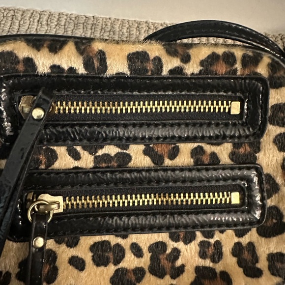 Steve Madden Leopard Haircalf Crossbody – Double Zip Front – Small Bag - Picture 2 of 11
